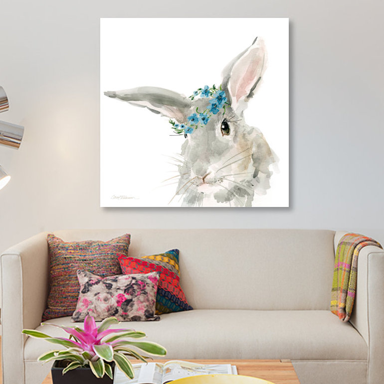 «Glamour Girls: Rabbit», reproduction sur toile, H 18 po x l 18 po x P 1,5 po, Toile tendue, Pas de tapis