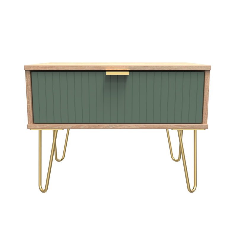 Beranda 1 Drawer Midi Chest (Ready Assembled), Labrador Green/Bardolino Oak