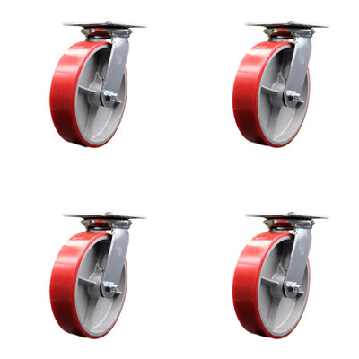 Heavy Duty Poly on Cast Iron Caster with Ball Bearings