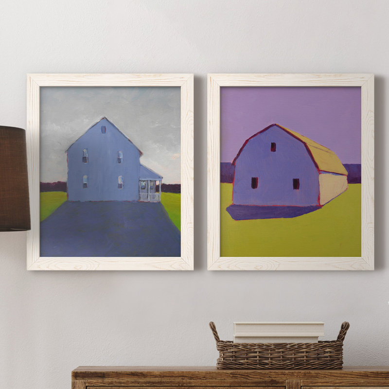 Structure Bucolique, ensemble de 2 reproductions d'art sur toile, H 20 po x l 17 po x P 1 po, Toile blanche encadrée