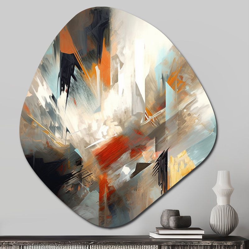 Chevonda - Art mural abstrait asymétrique en métal, sculpture de forme irrégulière, H 28 po x l 25 po