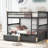 Convertible Full Over Bunk Bed With Drawers - Gray Bedroom Luxury Guardrail Protection, Drawer Storage, Solid-1738212887-1738212885