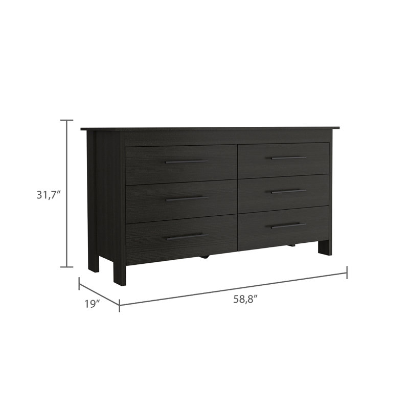 Commode rectangulaire à 6 tiroirs