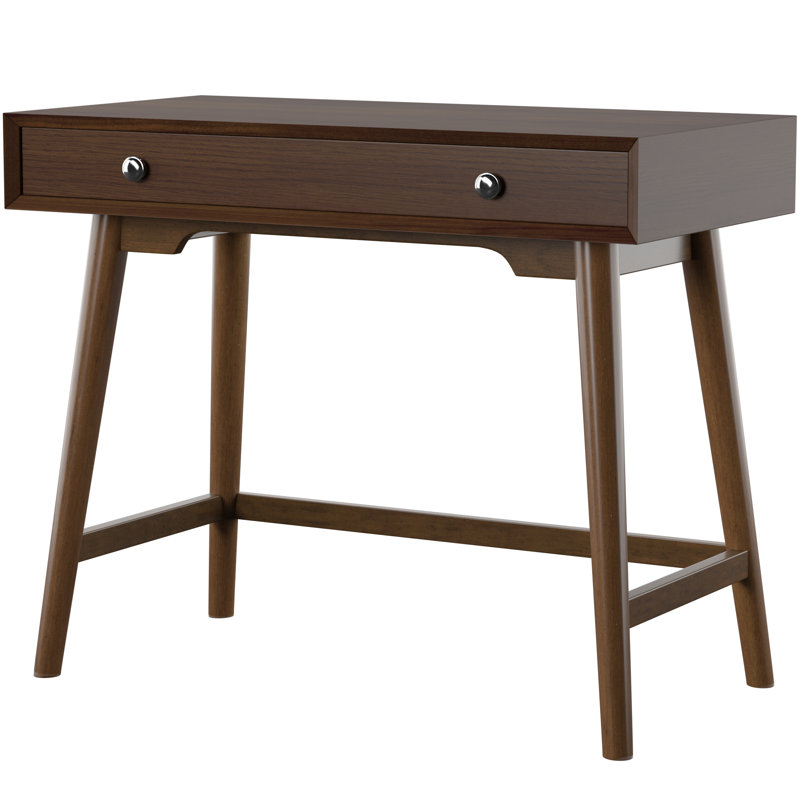 Bureau d'écriture Elegant Dannay - Bureau moderne compact avec tiroir, pieds évasés, rangement coulissant à fermeture en douceur