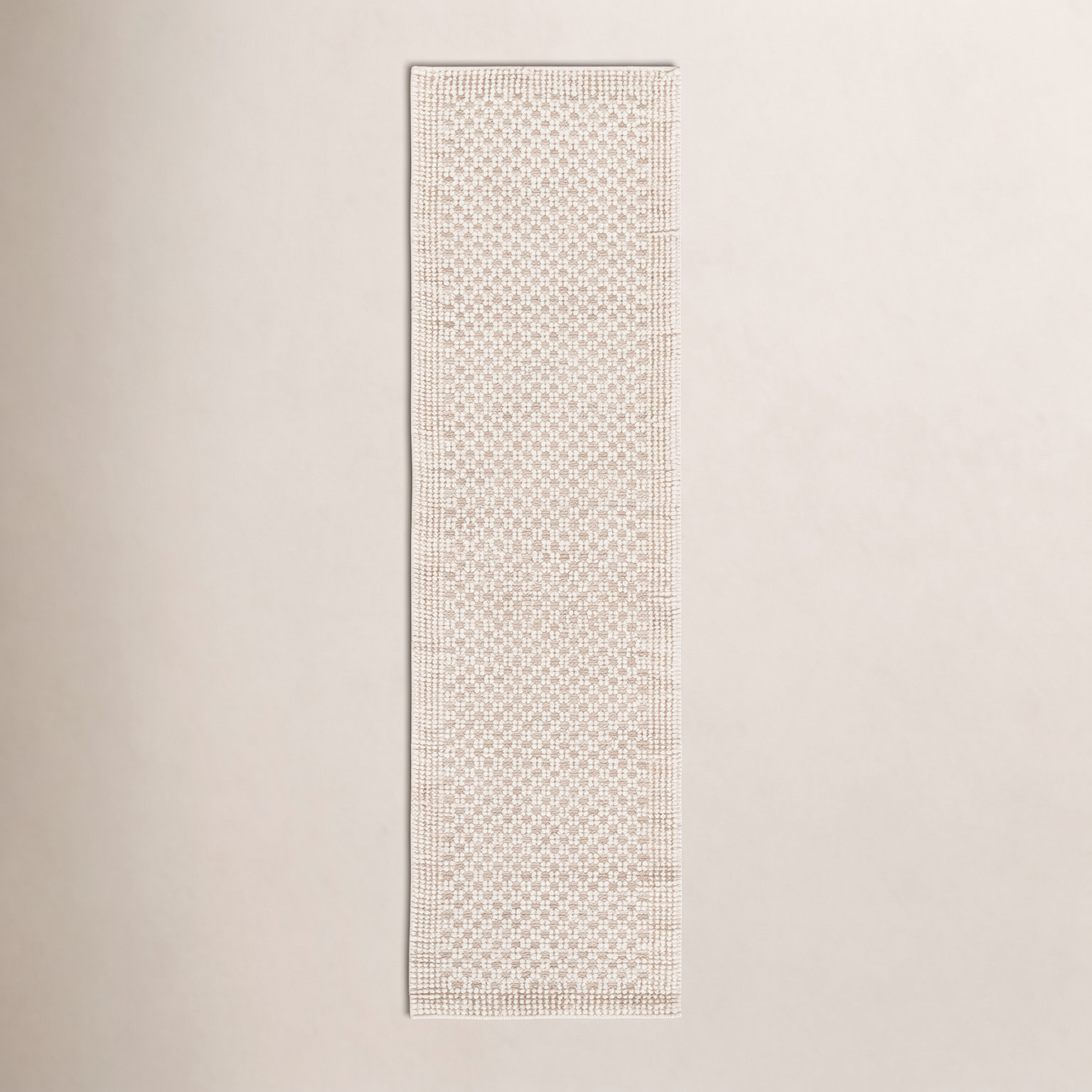 Hand-Woven Geometric Wool Rug, Runner 2'3" x 8'