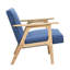 Fauteuil d'appoint moderne bleu, capacité de 300 lb, structure en bois massif, profondeur de produit de 27 po, siège en mousse, tissu d'ameublement texturé pour décor de salon, poids de l'ensemble de 26,75 lb, bois, assemblage simple, pièce