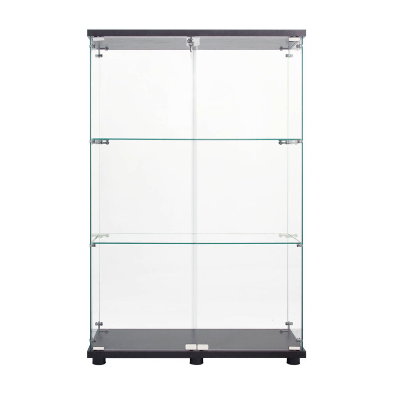 Vitrine à deux portes avec 3 tablettes, Noir