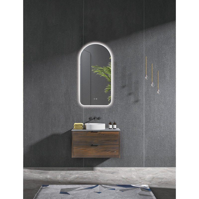 Miroir de salle de bain Ivy Bronx, Blanc