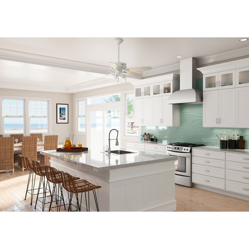 Bennett 52" Matte White Ceiling Fan with LED Lights and Remote