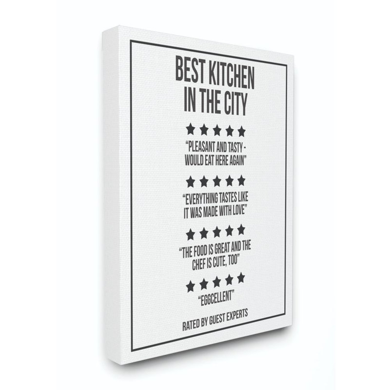 « five star cuisine room », impression sur toile, Toile tendue, H 20 po x l 16 po x P 1,5 po