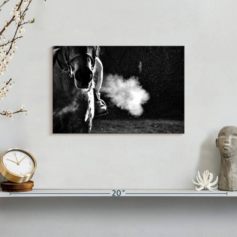 Mehar Horseback Riding BW, 8" H x 12" W