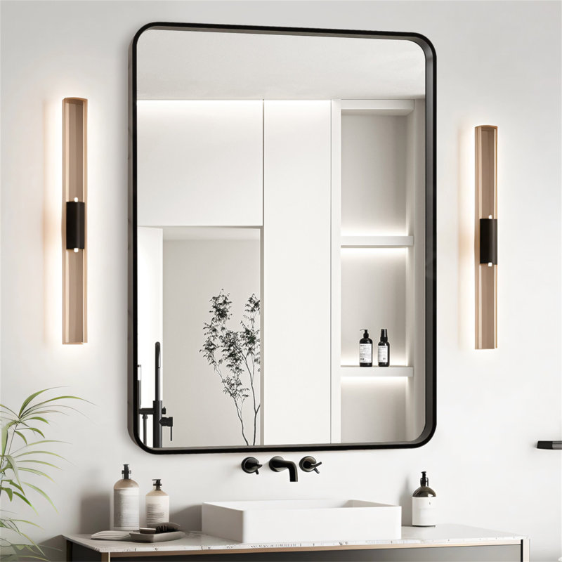 Miroir de salle de bain 24X32, 24 po x 32 po, Noir