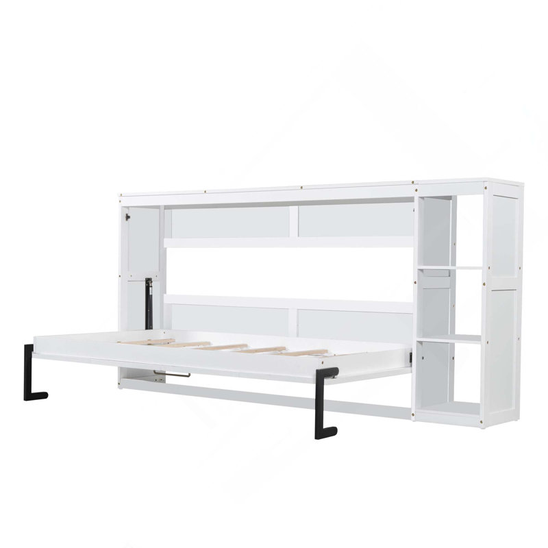 Lit escamotable simple avec bibliothèque, Twin, White