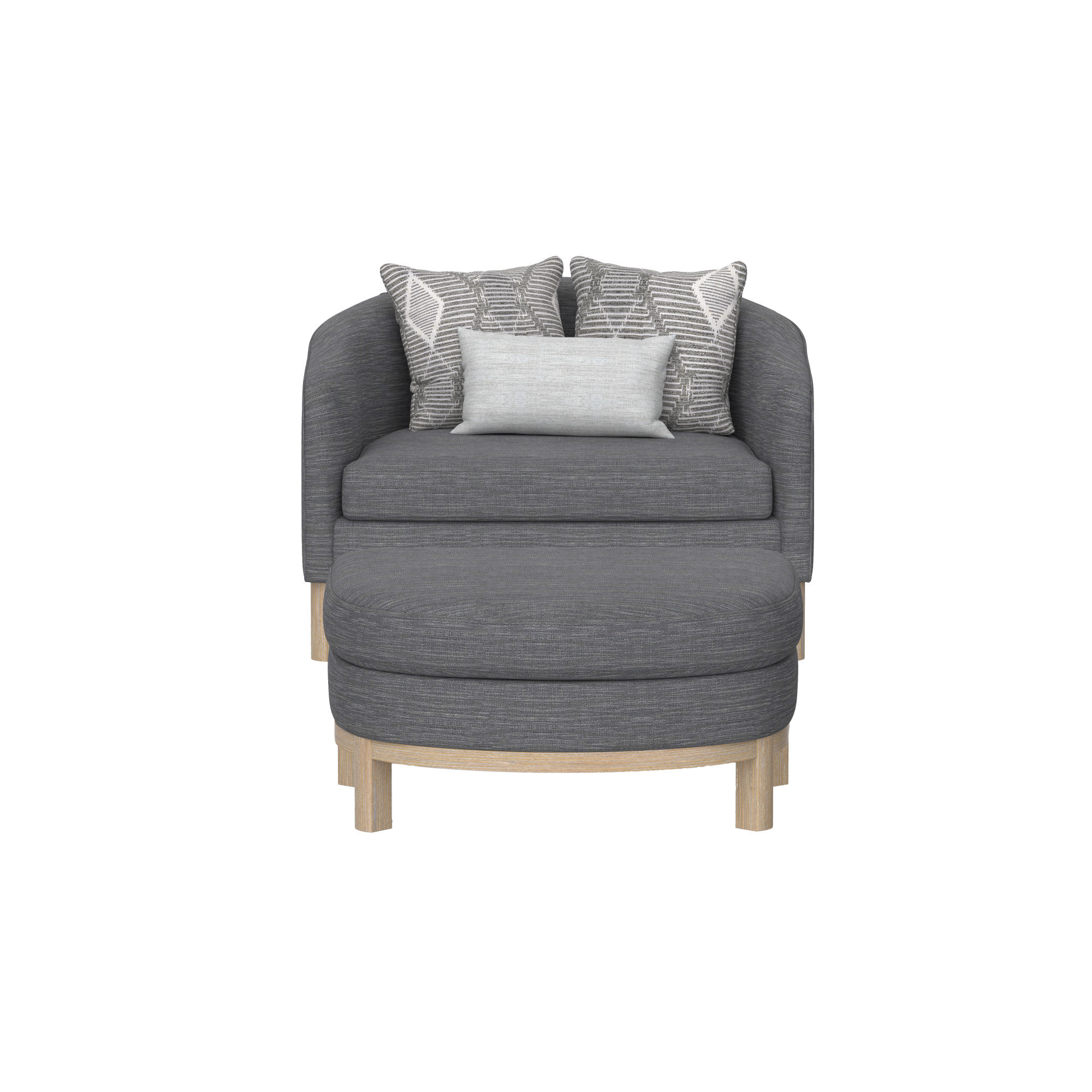 Hokku Designs Sharinda Chair And Storage Ottoman Set, With Pillows ...