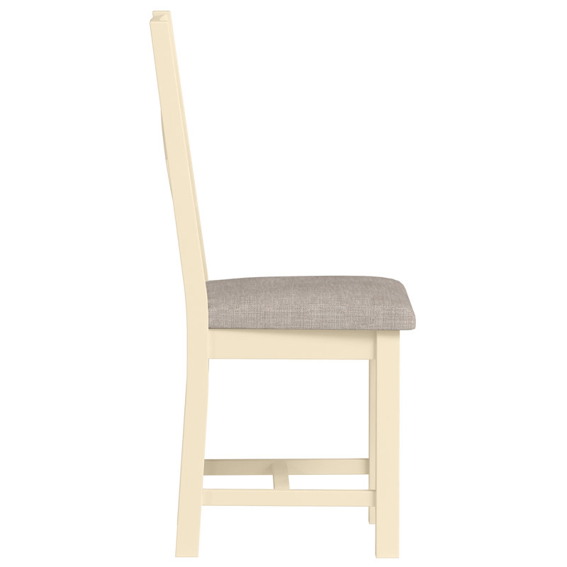Oxford 121.92 cm H Upholstered Cross Back Dining Chair in Ivory