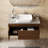 36" Single Floating Bathroom Vanities with Sink, Solid Wood Texture