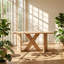 Table console Christopher Knight Home en placage de pin, structure en X, 153 cm (L) x 31 cm (P) x 77 cm (H)