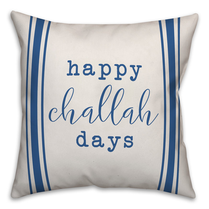 Housse de coussin jeté challah days , 18 po x 18 po, Polyester/ Bourre en polyester
