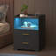 2 Drawer Bedside Table with Charging Station and Human Sensor Light-1263879218