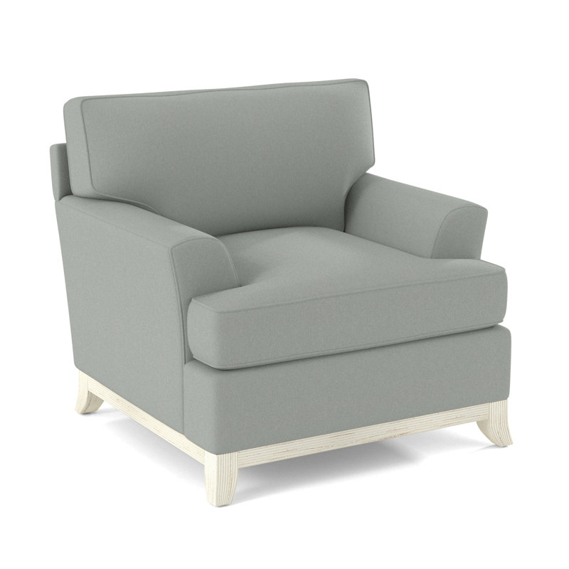 Oaks Way Armchair, Antique Frost White, Light Blue Performance Fabric; 0851-55