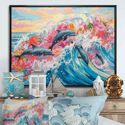 Colorful Dolphins - Dolphin Wall Art