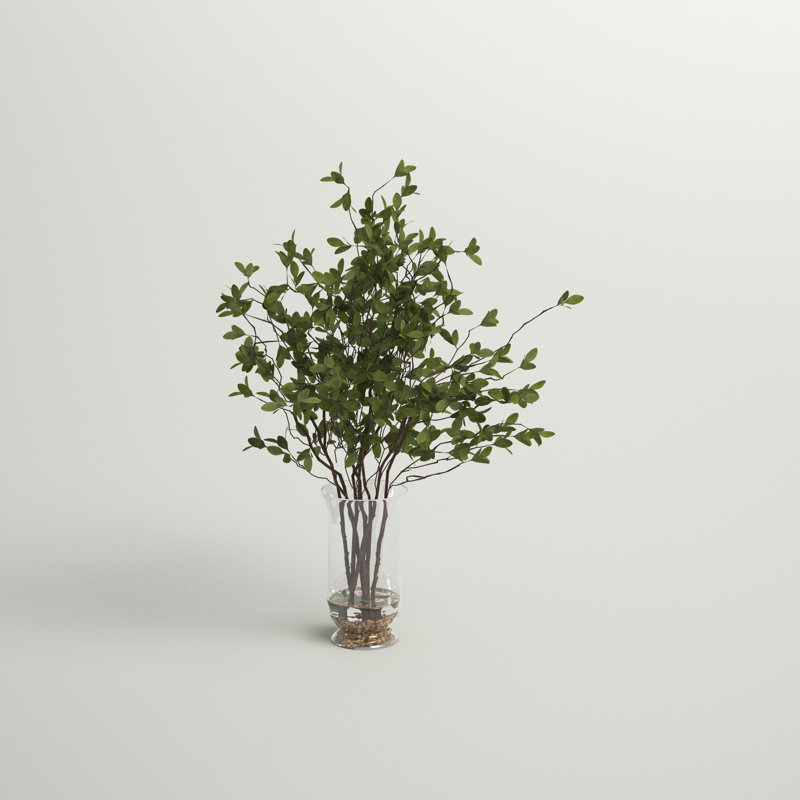 36'' Faux Ficus Plant in Glass Decorative Vase