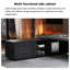 Bureau double caisson moderne gris foncé et noir avec tiroirs multiples, verrouillage par mot de passe et armoire de rangement latérale pour bureau de direction et chef de la direction-129606461