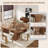 70.8" Dining Table for 6-10, Modern Dining Room Table with Storage, Wood Kitchen Table with Fluted Legs, Dinner Tables for Kitchen Dining Room-1971112477