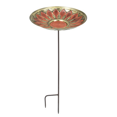 African Daisy Birdbath with Stake