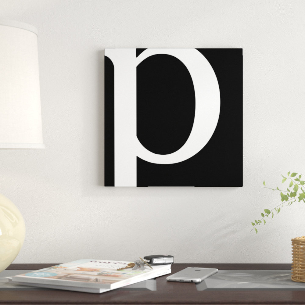East Urban Home 'The Type' Textual Art on Canvas in Black and White ...