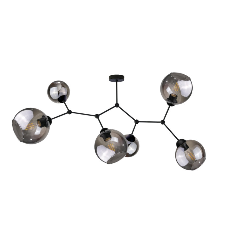 Geri Glass Semi Flush Mount, Grey