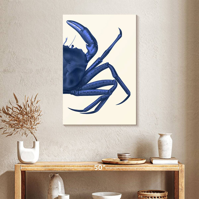 Crabe Brampt contrastant en bleu marine B, H 36 po x l 24 po