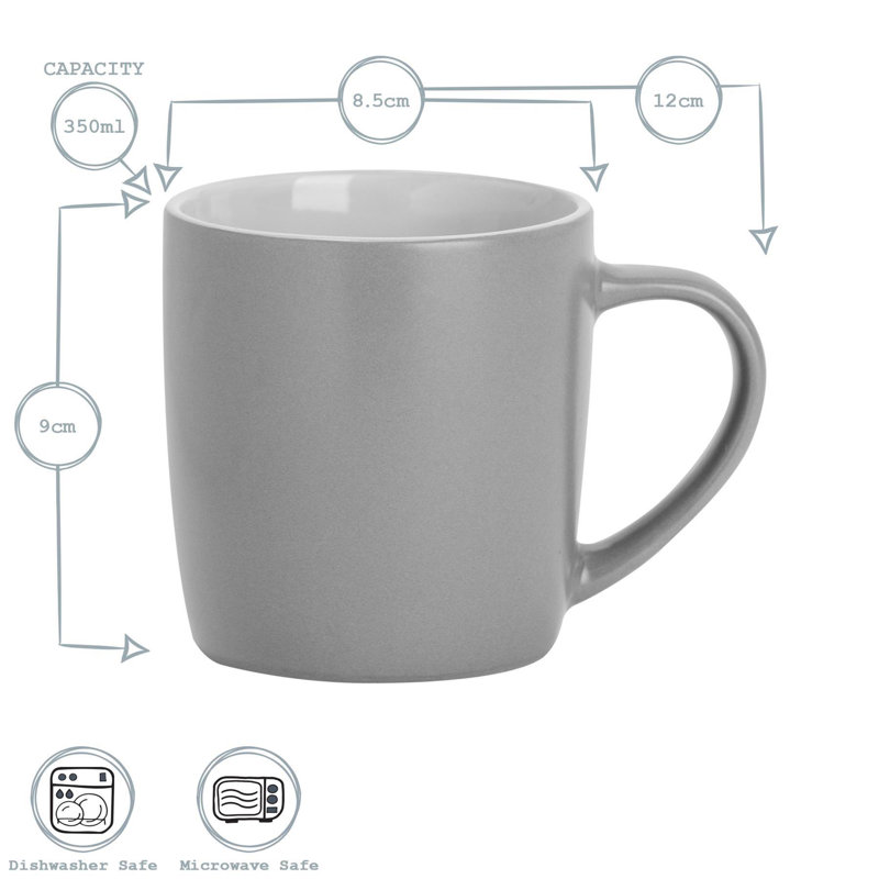 Porcelain Coffee Mug, Grey