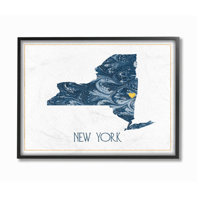 « new york minimaling marble blue paper silhouette » par daphné polselli, impression