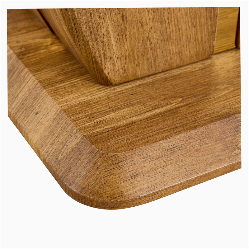 Modern Minimalist Wood-Tone MDF Coffee Table Set (Square + Rectangular)Wood colour