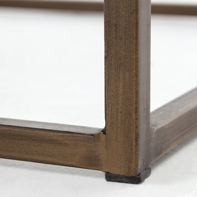 Oxford End Table, Antique Brass, Ebony Natural