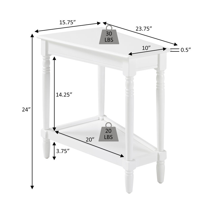 Table de bout avec tablette Mayall No Tools, White