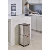 36L/9.51Gallon Rectangular Kitchen Trash Can with Wheels