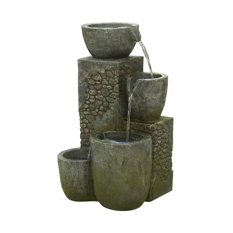 Handcrafted Indoor Cascade Fountain with Lights
