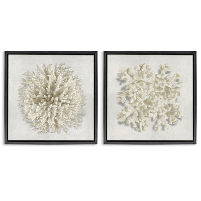 Ensemble de 2 cadres flottants en corail naturel distinct, design par Caroline Kelly