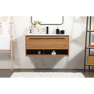 Ensemble de meuble-lavabo simple mural 40 po Roman