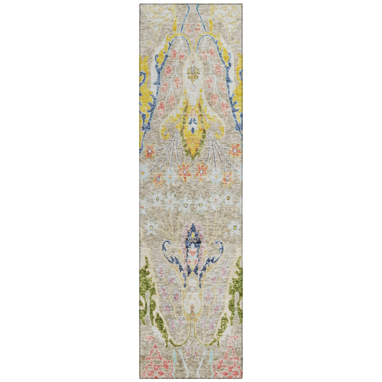 Machine Washable Indoor/Outdoor Xhevrie Beige Rug