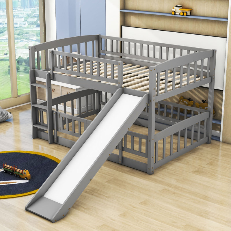 Lit superposé standard Gentjana par Harriet Bee, Double sur double, gris