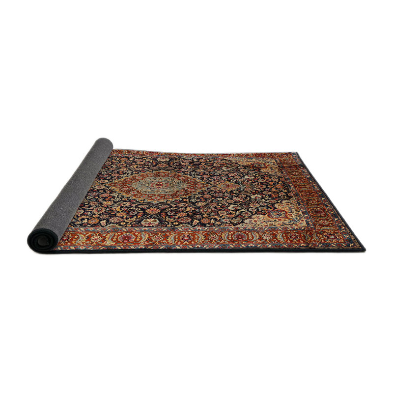 Tapis oriental brun / bleu Anum, Carré 7 pi