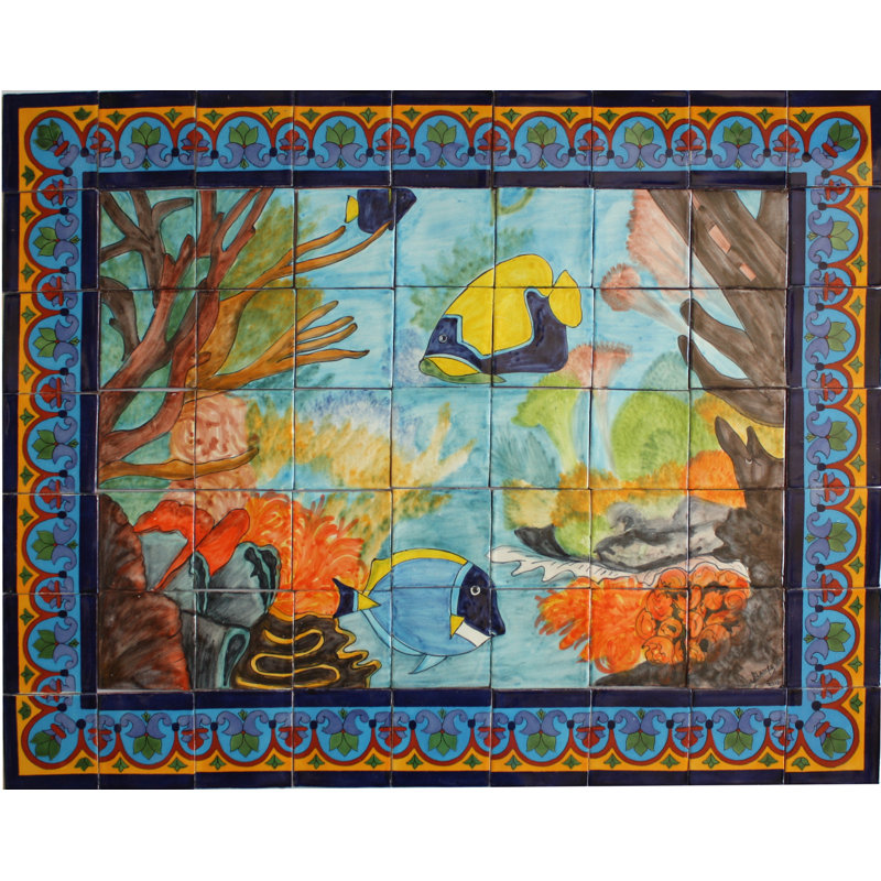 TalaMex Coral Reef. Clay Talavera Tile Mural