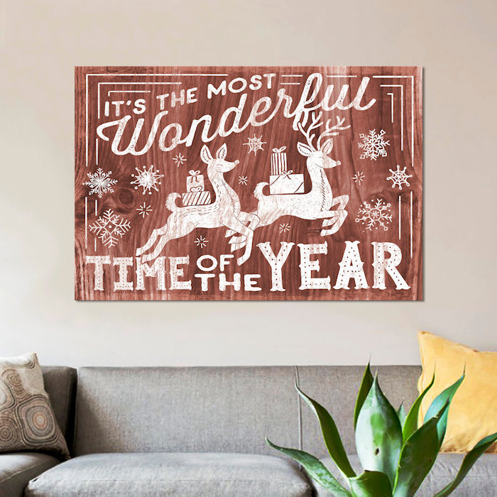 «Rustic Holiday I» par Laura Marshall, reproduction d'art textuel sur toile tendue, H 8 po x l 12 po x P 0,75 po