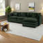 Canapés modulaires confortables confortables, revêtement en chenille vert antique, sièges de salon polyvalents