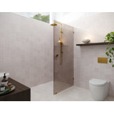 Ursa 30 in. x 78 in. Fully Frameless Bronze Tinted Single Fixed Shower Panel