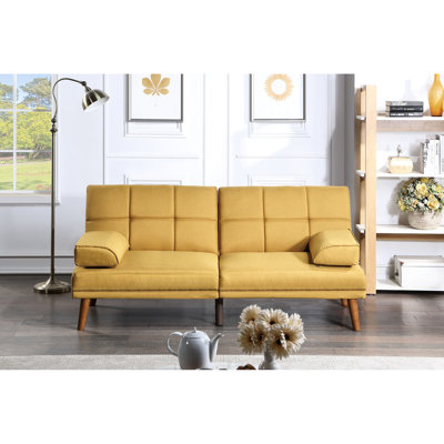 Mustard Colour With Solid Wood Legs And Foam Padding Contemporary Flair