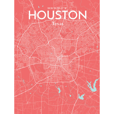 « houston city map », reproduction d’impression sur affiche en mer